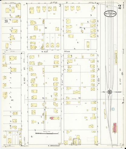 Sanborn Fire Insurance Map from Pittsburg, Crawford County, Kansas (1913), Sheet #0002 - Complete Map Set gallery image, historic Sanborn map, vintage wall art, Kansas Kansas