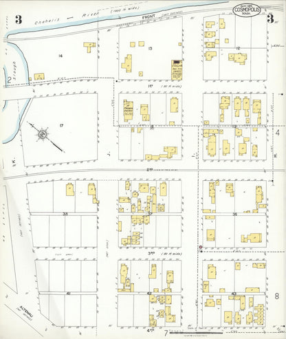 Sanborn Fire Insurance Map from Cosmopolis, Grays Harbor County, Washington (1926), Sheet #0003 - Complete Map Set gallery image, historic Sanborn map, vintage wall art, Washington Washington