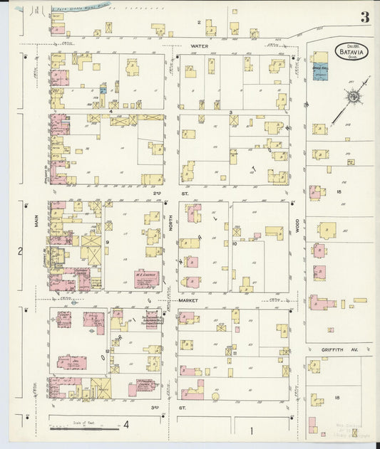 Sanborn Fire Insurance Map from Batavia, Clermont County, Ohio (1911), Sheet #0003 - Historic Sanborn Fire Insurance Map Print, vintage old map wall art, antique decor, genealogy gift, Ohio Ohio map