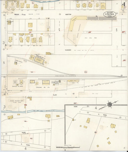 Sanborn Fire Insurance Map from Colfax, Whitman County, Washington (1939), Sheet #0004 - Historic Sanborn Fire Insurance Map Print, vintage old map wall art, antique decor, genealogy gift, Washington Washington map