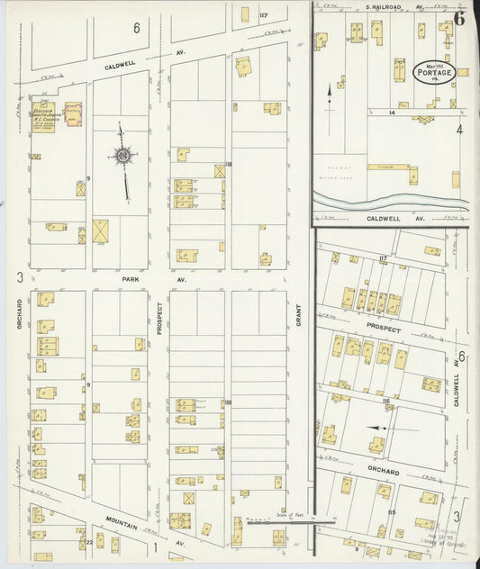 Sanborn Fire Insurance Map from Portage, Cambria County, Pennsylvania (1911), Sheet #0006 - Historic Sanborn Fire Insurance Map Print, vintage old map wall art, antique decor, genealogy gift, Pennsylvania Pennsylvania map