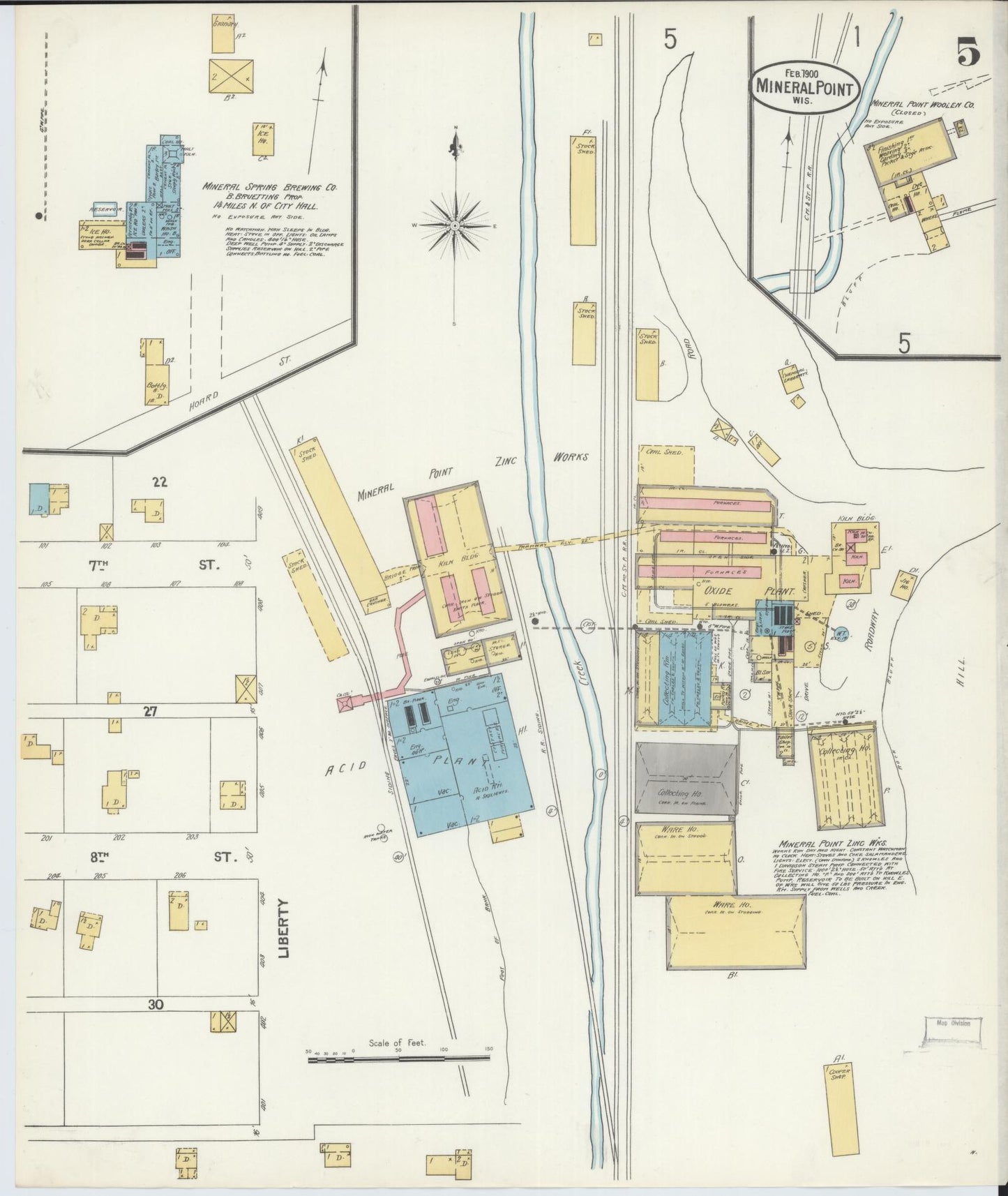 Sanborn Fire Insurance Map from Mineral Point, Iowa County, Wisconsin (1900), Sheet #0005 - Historic Sanborn Fire Insurance Map Print, vintage old map wall art, antique decor, genealogy gift, Wisconsin Wisconsin map