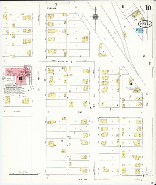 Sanborn Fire Insurance Map from Perry, Dallas County, Iowa (1911), Sheet #0010 - Historic Sanborn Fire Insurance Map Print, vintage old map wall art