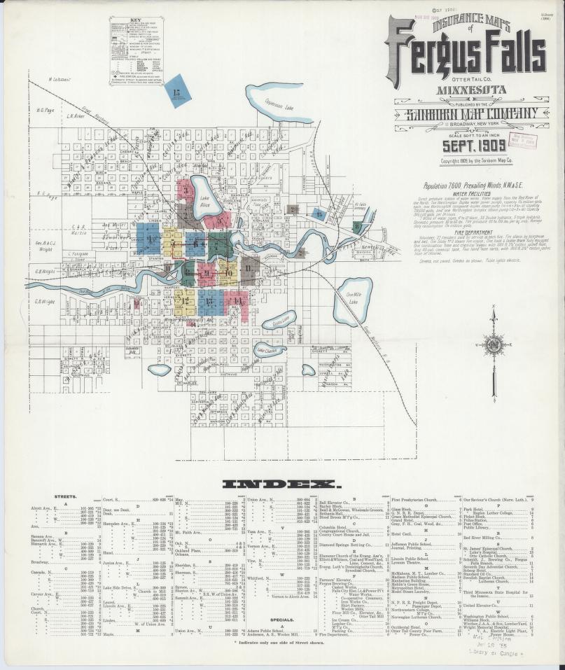 Sanborn Fire Insurance Map from Fergus Falls, Otter Tail County, Minnesota. (1909) – Map View
