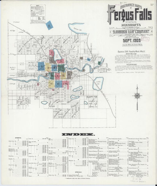 Sanborn Fire Insurance Map from Fergus Falls, Otter Tail County, Minnesota. (1909) – Map View