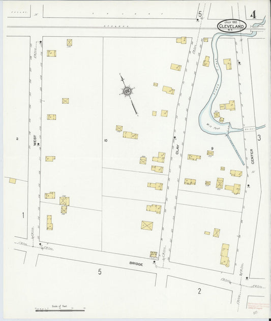 Sanborn Fire Insurance Map from Cleveland, Oswego County, New York (1912), Sheet #0004 - Historic Sanborn Fire Insurance Map Print, vintage old map wall art, antique decor, genealogy gift, New York New York map