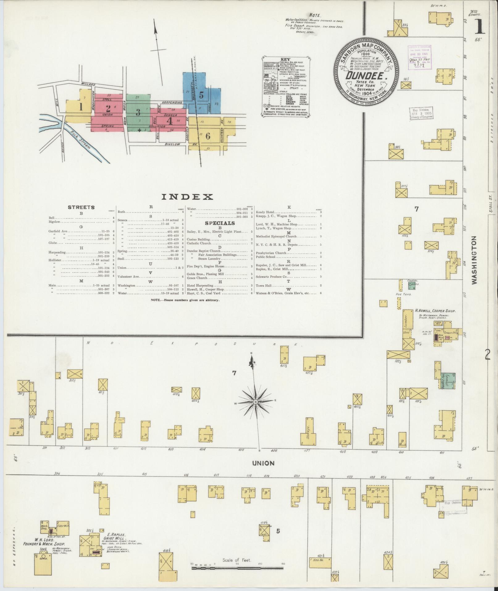 Sanborn Fire Insurance Map from Dundee, Yates County, New York. (1904) – Historic Sanborn Fire Insurance Map Print