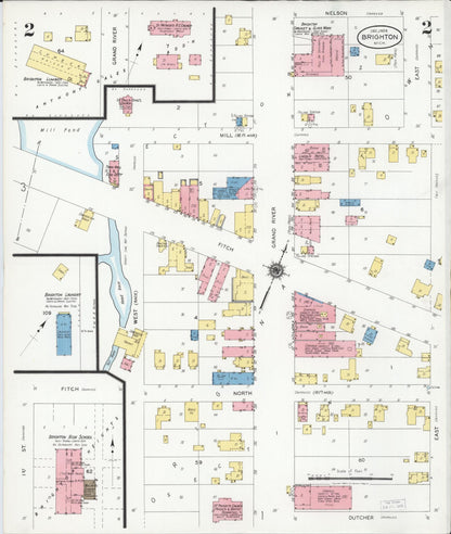 Sanborn Fire Insurance Map from Brighton, Livingston County, Michigan (1928), Sheet #0002 - Complete Map Set gallery image, historic Sanborn map, vintage wall art, Michigan Michigan
