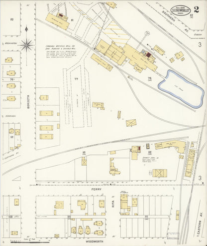 Sanborn Fire Insurance Map from Sedro Woolley, Skagit County, Washington (1907), Sheet #0002 - Complete Map Set gallery image, historic Sanborn map, vintage wall art, Washington Washington