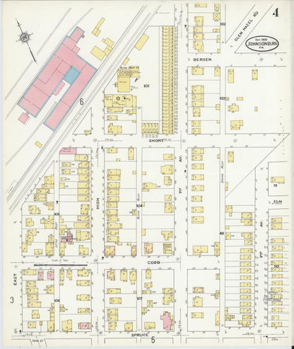Sanborn Fire Insurance Map from Johnsonburg, Elk County, Pennsylvania (1909), Sheet #0004 - Complete Map Set gallery image, historic Sanborn map, vintage wall art, Pennsylvania Pennsylvania
