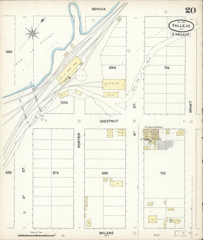 Sanborn Fire Insurance Map from Vallejo, Solano County, California (1889), Sheet #0020 - Complete Map Set gallery image, historic Sanborn map, vintage wall art, California California