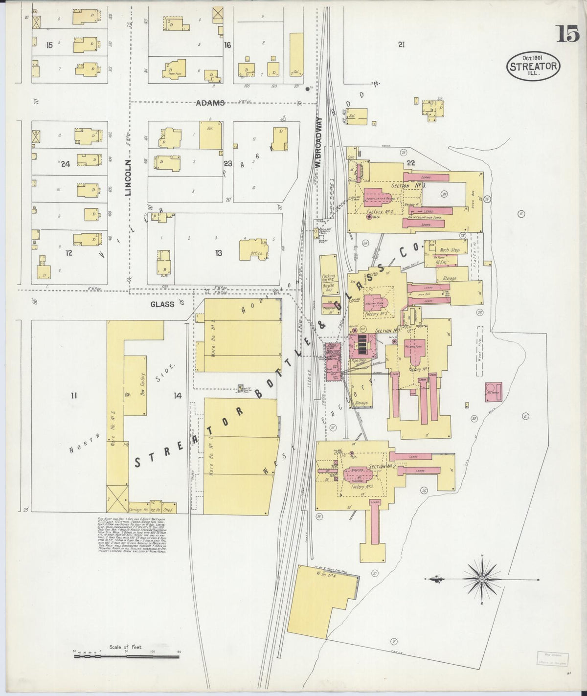 Sanborn Fire Insurance Map from Streator, La Salle County, Illinois (1901), Sheet #0015 - Complete Map Set gallery image, historic Sanborn map, vintage wall art, Illinois Illinois