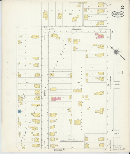 Sanborn Fire Insurance Map from Hicksville, Defiance County, Ohio (1913), Sheet #0002 - Historic Sanborn Fire Insurance Map Print, vintage old map wall art, antique decor, genealogy gift, Ohio Ohio map