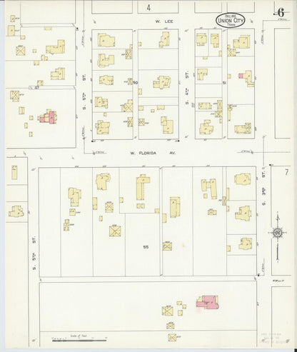 Sanborn Fire Insurance Map from Union City, Obion County, Tennessee (1912), Sheet #0006 - Complete Map Set gallery image, historic Sanborn map, vintage wall art, Tennessee Tennessee