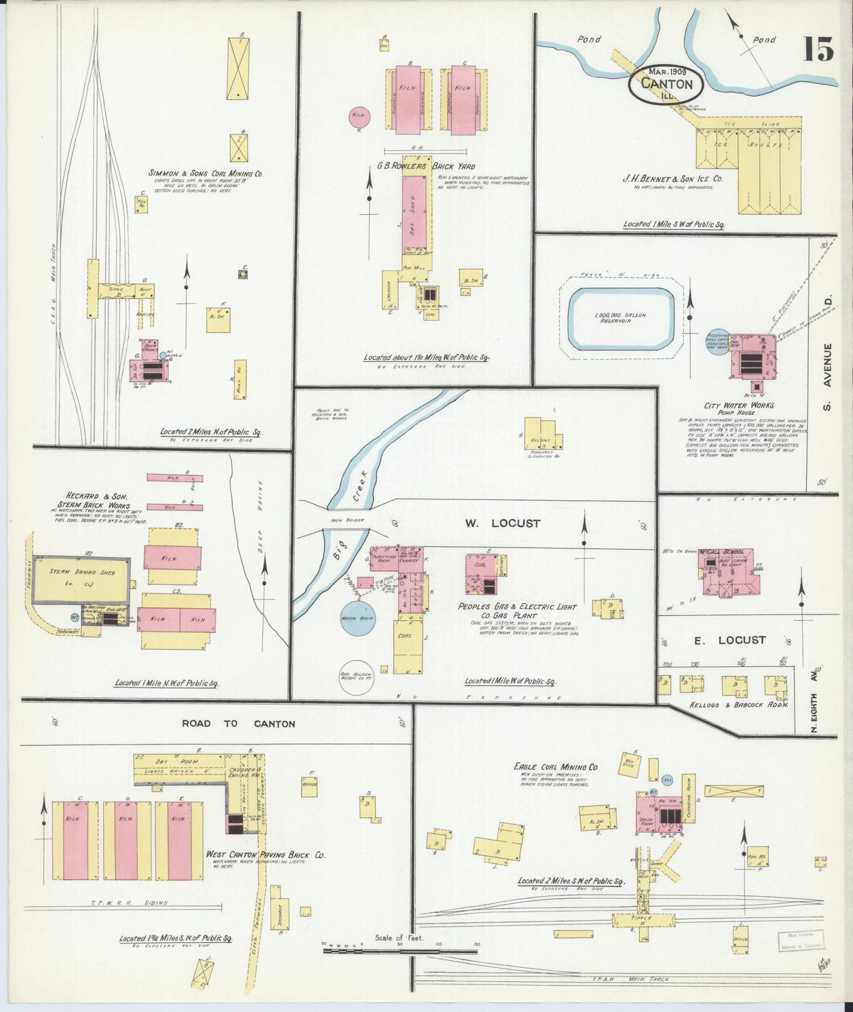 Sanborn Fire Insurance Map from Canton, Fulton County, Illinois (1909), Sheet #0015 - Complete Map Set gallery image, historic Sanborn map, vintage wall art, Illinois Illinois