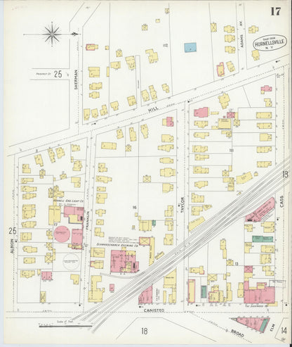 Sanborn Fire Insurance Map from Hornell, Steuben County, New York (1904), Sheet #0017 - Complete Map Set gallery image, historic Sanborn map, vintage wall art, New York New York