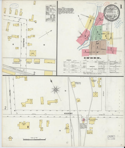 Sanborn Fire Insurance Map from Presque Isle, Aroostook County, Maine (1898), Sheet #0001 - Complete Map Set gallery image, historic Sanborn map, vintage wall art, Maine Maine
