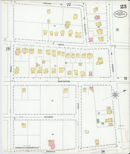 Sanborn Fire Insurance Map from Peekskill, Westchester County, New York (1900), Sheet #0023 - Complete Map Set gallery image, historic Sanborn map, vintage wall art, New York New York
