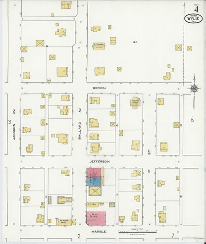 Sanborn Fire Insurance Map from Wylie, Collin County, Texas (1921), Sheet #0004 - Complete Map Set gallery image, historic Sanborn map, vintage wall art, Texas Texas