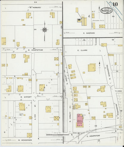 Sanborn Fire Insurance Map from Nashville, Howard County, Arkansas (1919), Sheet #0010 - Complete Map Set gallery image, historic Sanborn map, vintage wall art, Arkansas Arkansas
