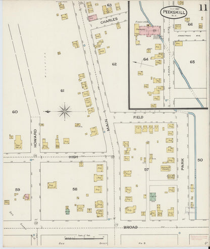 Sanborn Fire Insurance Map from Peekskill, Westchester County, New York (1887), Sheet #0011 - Complete Map Set gallery image, historic Sanborn map, vintage wall art, New York New York