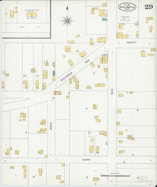 Sanborn Fire Insurance Map from Stillwater, Washington County, Minnesota (1904), Sheet #0029 - Historic Sanborn Fire Insurance Map Print, vintage old map wall art, antique decor, genealogy gift, Minnesota Minnesota map
