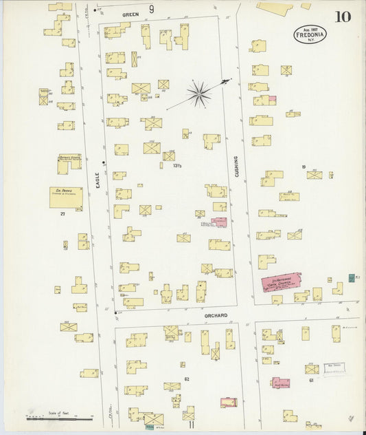 Sanborn Fire Insurance Map from Fredonia, Chautauqua County, New York (1907), Sheet #0010 - Historic Sanborn Fire Insurance Map Print, vintage old map wall art, antique decor, genealogy gift, New York New York map