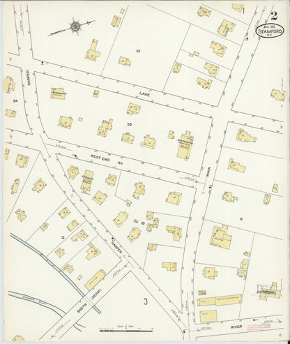 Sanborn Fire Insurance Map from Stamford, Delaware County, New York (1912), Sheet #0002 - Complete Map Set gallery image, historic Sanborn map, vintage wall art, New York New York