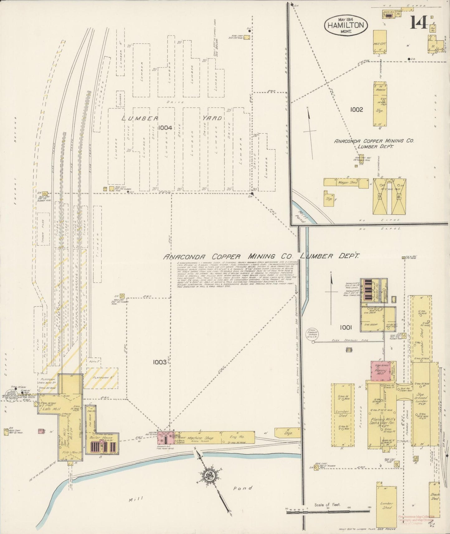 Sanborn Fire Insurance Map from Hamilton, Ravalli County, Montana (1914), Sheet #0014 - Complete Map Set gallery image, historic Sanborn map, vintage wall art, Montana Montana