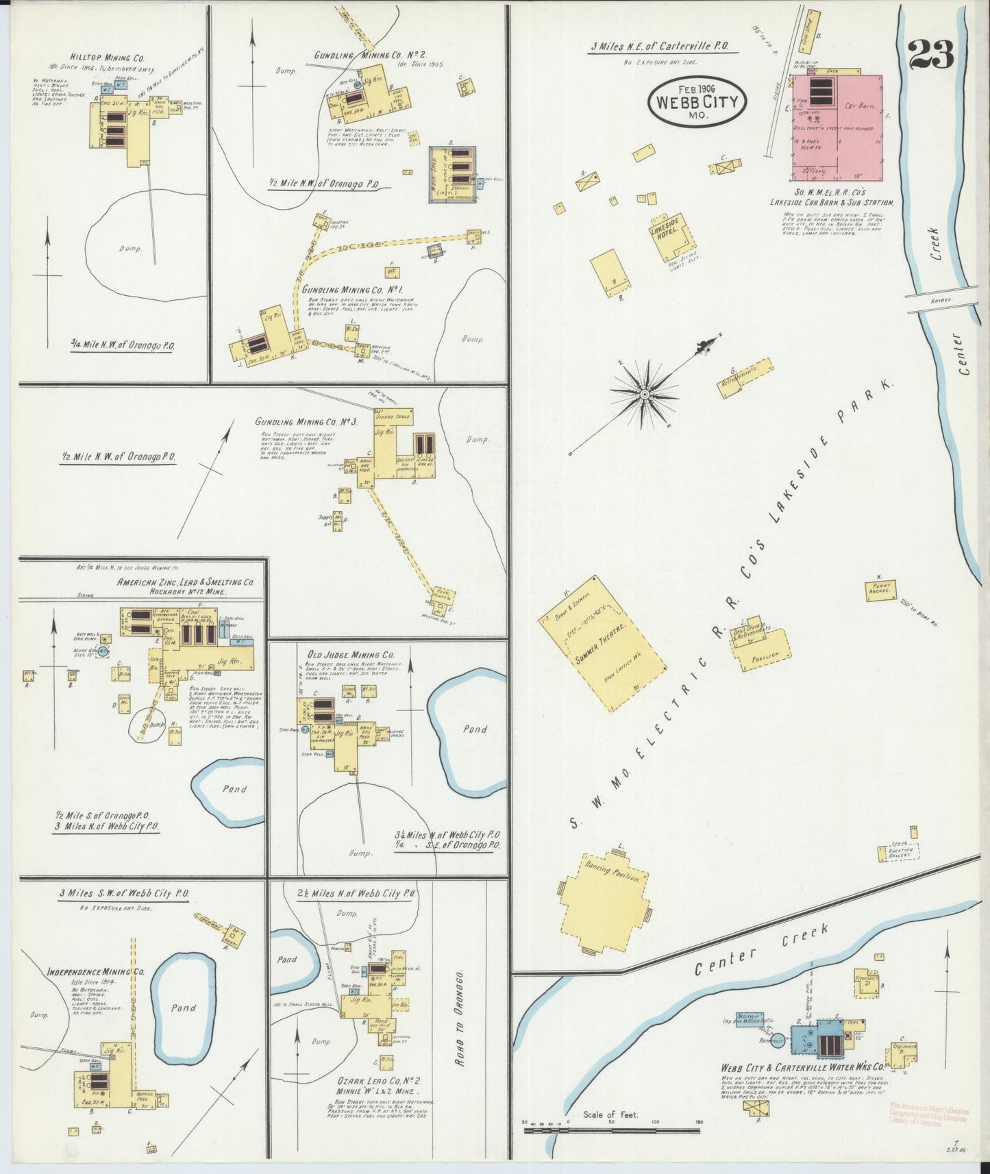 Sanborn Fire Insurance Map from Webb City, Jasper County, Missouri (1906), Sheet #0023 - Historic Sanborn Fire Insurance Map Print, vintage old map wall art, antique decor, genealogy gift, Missouri Missouri map