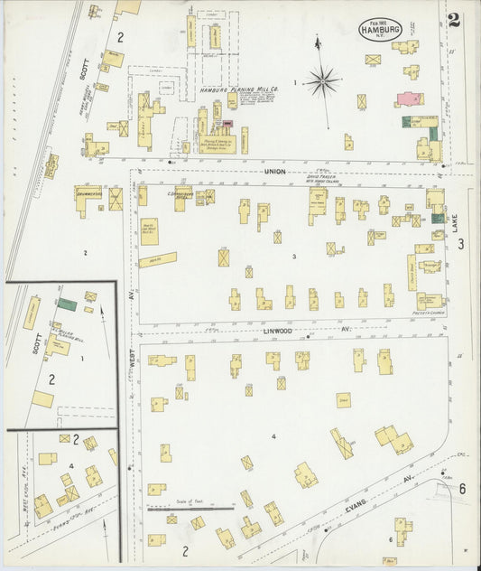 Sanborn Fire Insurance Map from Hamburg, Erie County, New York (1902), Sheet #0002 - Historic Sanborn Fire Insurance Map Print, vintage old map wall art, antique decor, genealogy gift, New York New York map