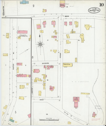 Sanborn Fire Insurance Map from Saugerties, Ulster County, New York (1904), Sheet #0010 - Complete Map Set gallery image, historic Sanborn map, vintage wall art, New York New York
