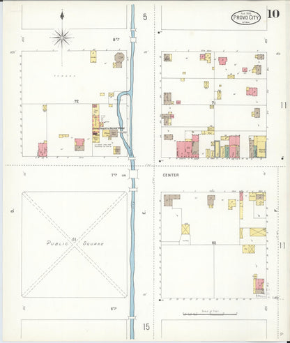 Sanborn Fire Insurance Map from Provo, Utah County, Utah (1900), Sheet #0010 - Complete Map Set gallery image, historic Sanborn map, vintage wall art, Provo Utah