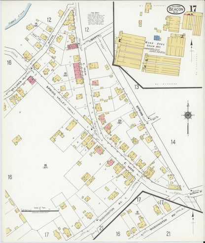 Sanborn Fire Insurance Map from Beacon, Dutchess County, New York (1919), Sheet #0017 - Complete Map Set gallery image, historic Sanborn map, vintage wall art, New York New York
