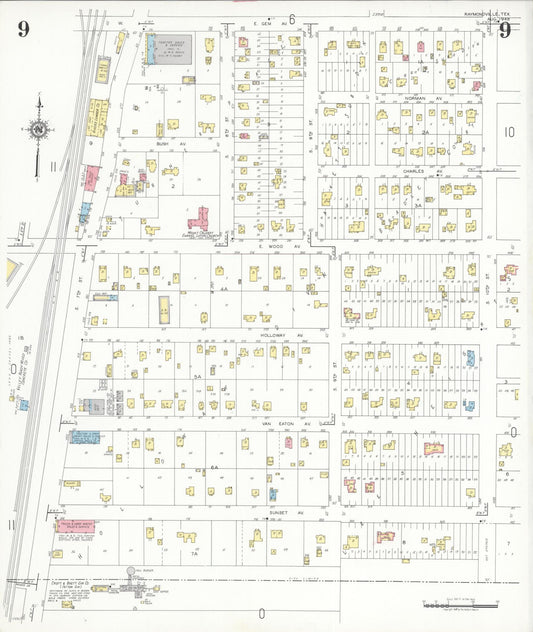Sanborn Fire Insurance Map from Raymondville, Willacy County, Texas (1948), Sheet #0009 - Historic Sanborn Fire Insurance Map Print, vintage old map wall art, antique decor, genealogy gift, Texas Texas map