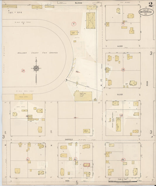Sanborn Fire Insurance Map from Enterprise, Wallowa County, Oregon (1941), Sheet #0002 - Historic Sanborn Fire Insurance Map Print, vintage old map wall art, antique decor, genealogy gift, Oregon Oregon map