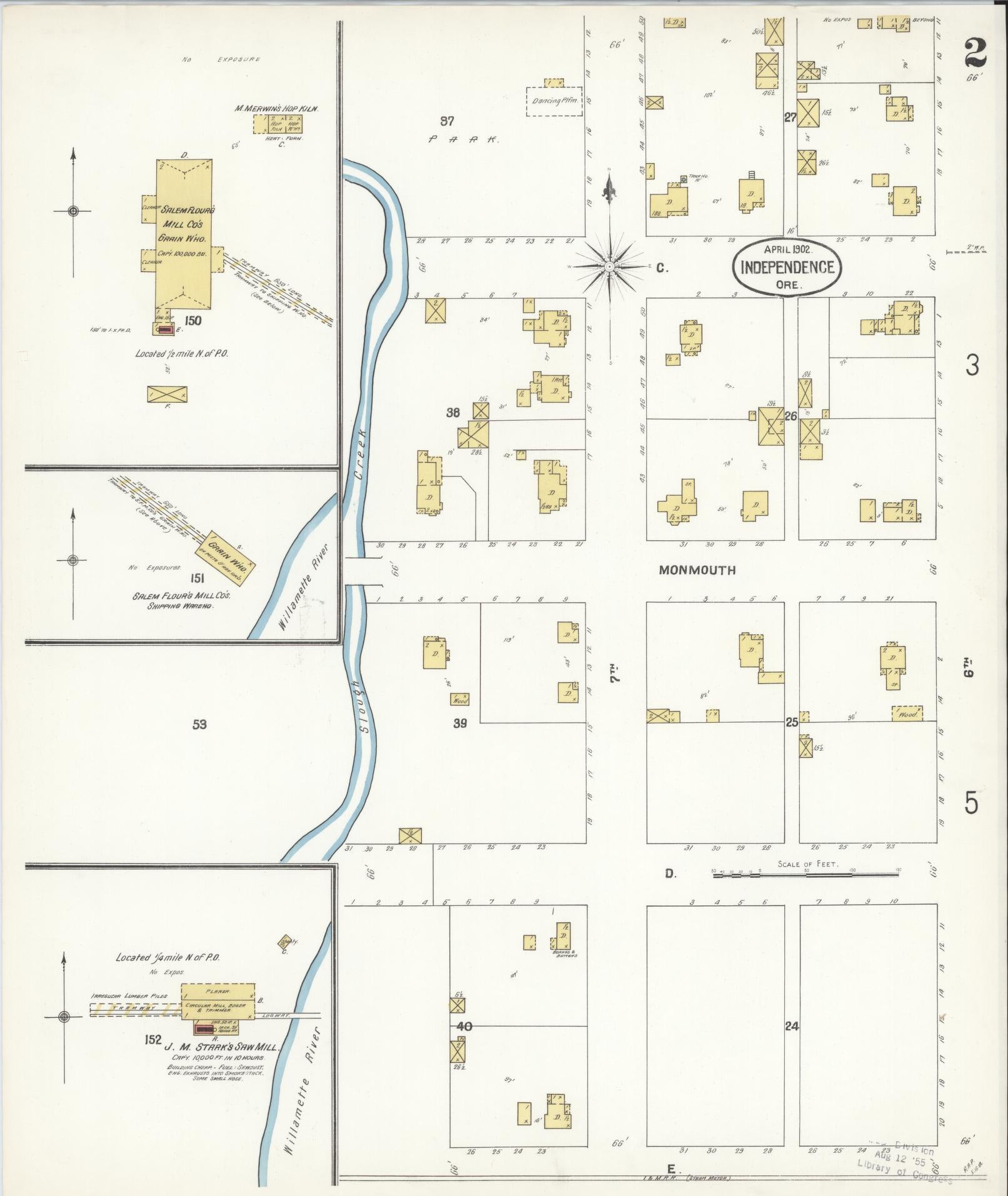 Sanborn Fire Insurance Map from Independence, Polk County, Oregon (1902), Sheet #0002 - Complete Map Set gallery image, historic Sanborn map, vintage wall art, Oregon Oregon