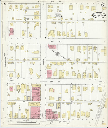 Sanborn Fire Insurance Map from Central City, Mublenberg County, Kentucky (1912), Sheet #0006 - Complete Map Set gallery image, historic Sanborn map, vintage wall art, Kentucky Kentucky