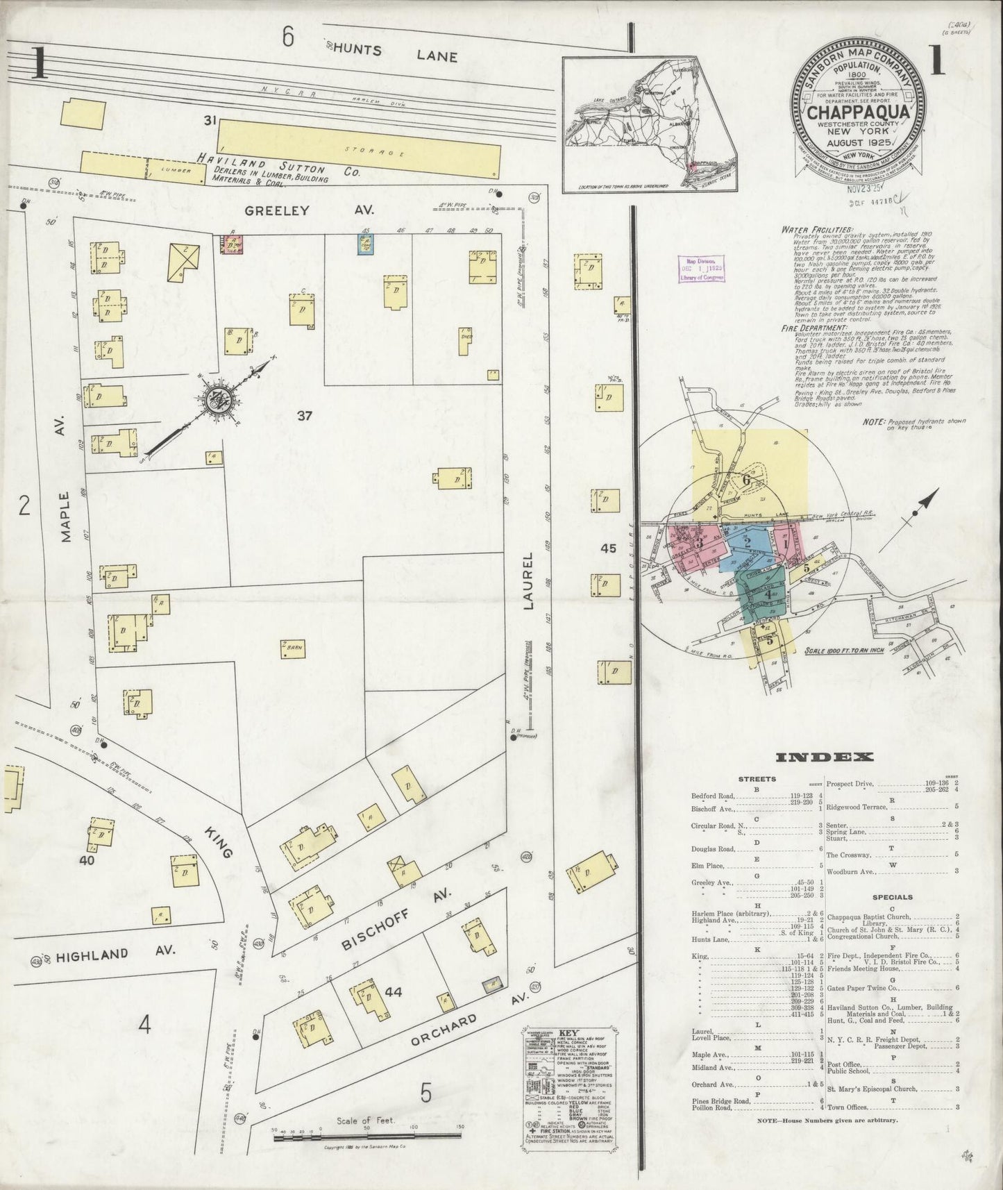 Sanborn Fire Insurance Map from Chappaqua, Westchester County, New York. (1925) – Historic Sanborn Fire Insurance Map Print