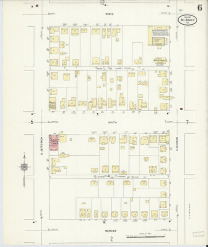 Sanborn Fire Insurance Map from Albany, Dougherty County, Georgia (1911), Sheet #0006 - Complete Map Set gallery image, historic Sanborn map, vintage wall art, Georgia Georgia