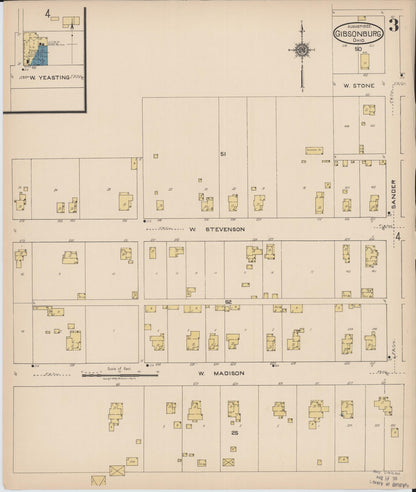 Sanborn Fire Insurance Map from Gibsonburg, Sandusky County, Ohio (1922), Sheet #0003 - Historic Sanborn Fire Insurance Map Print, vintage old map wall art, antique decor, genealogy gift, Ohio Ohio map