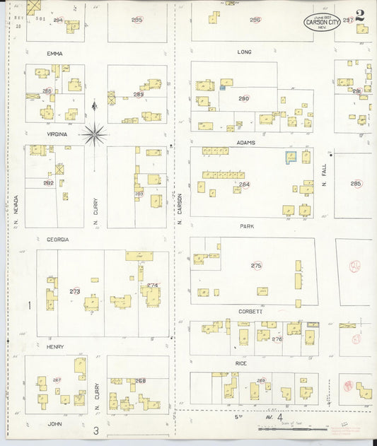 Sanborn Fire Insurance Map from Carson City, Carson City County, Nevada (1941), Sheet #0002 - Historic Sanborn Fire Insurance Map Print, vintage old map wall art, antique decor, genealogy gift, Nevada Nevada map