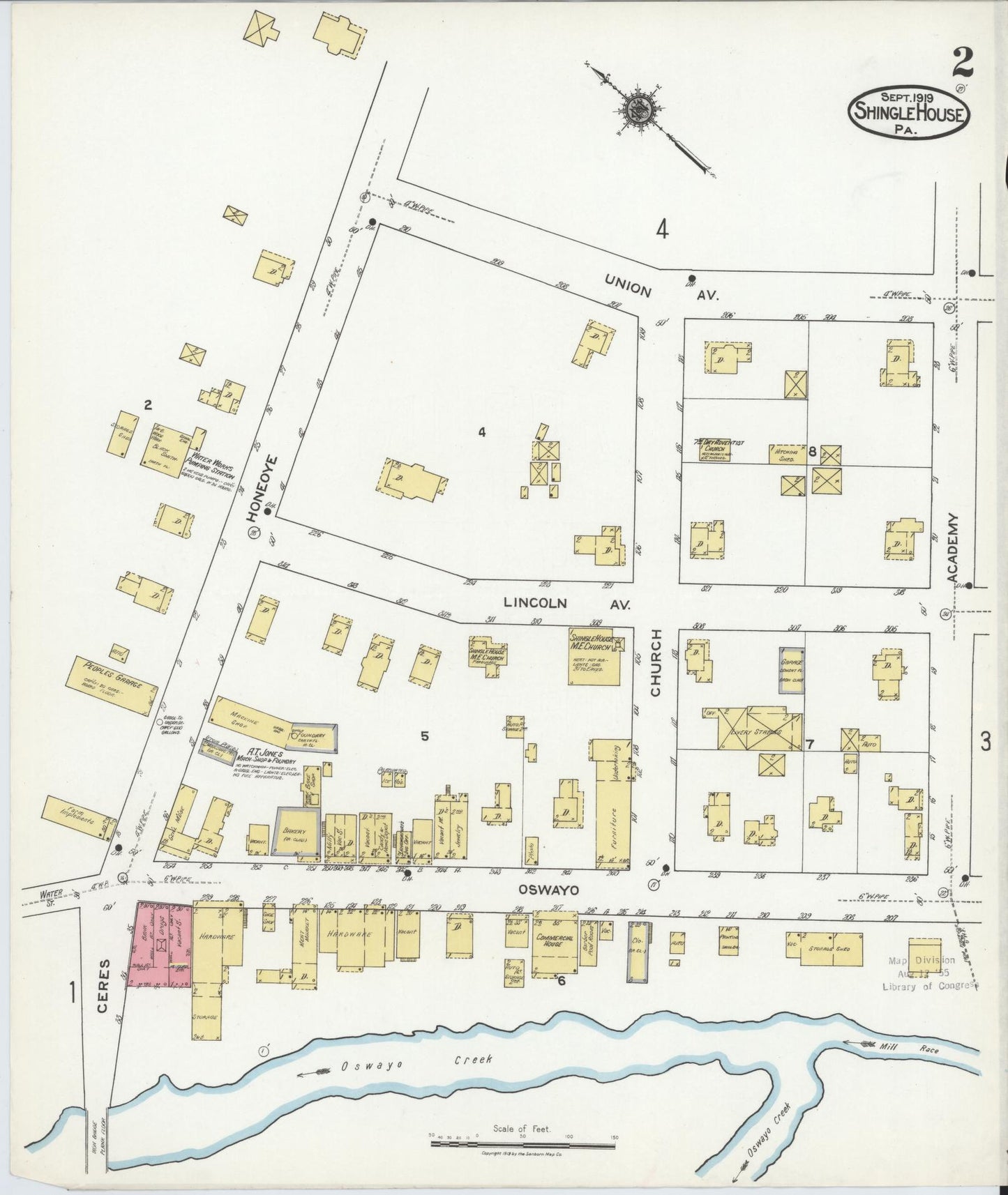 Sanborn Fire Insurance Map from Shingle House, Potter County, Pennsylvania (1919), Sheet #0002 - Complete Map Set gallery image, historic Sanborn map, vintage wall art, Pennsylvania Pennsylvania