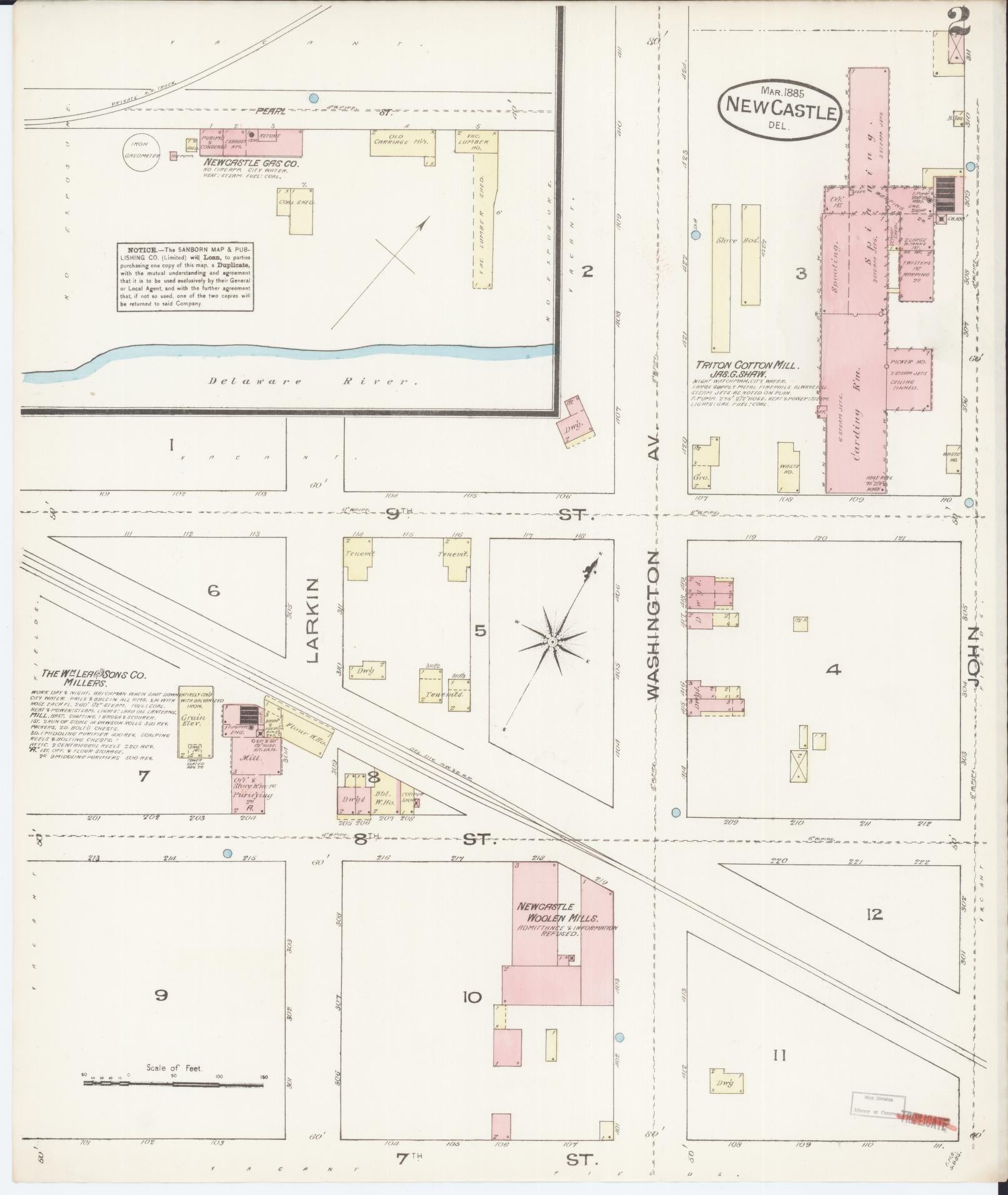 Sanborn Fire Insurance Map from New Castle, New Castle County, Delaware (1885), Sheet #0002 - Complete Map Set gallery image, historic Sanborn map, vintage wall art, Delaware Delaware