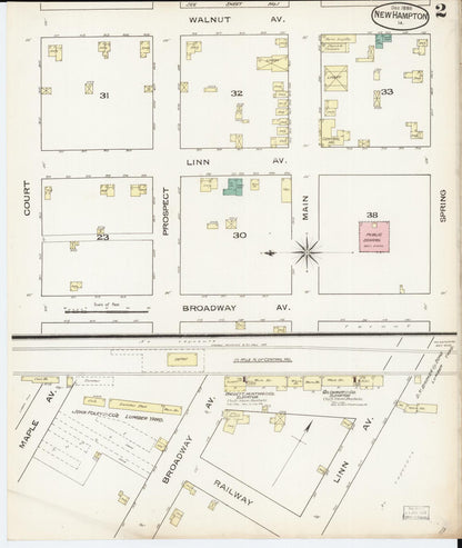Sanborn Fire Insurance Map from New Hampton, Chickasaw County, Iowa (1885), Sheet #0002 - Historic Sanborn Fire Insurance Map Print