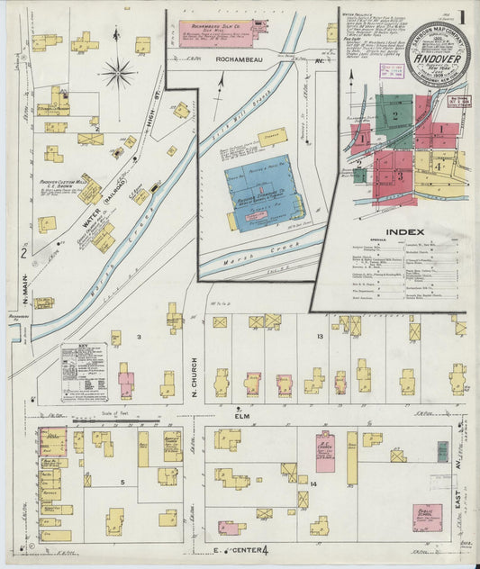 Sanborn Fire Insurance Map from Andover, Allegany County, New York (1909), Sheet #0001 - Complete Map Set gallery image, historic Sanborn map, vintage wall art, New York New York