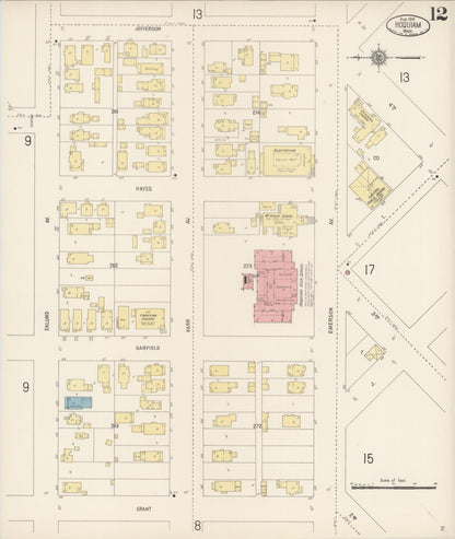 Sanborn Fire Insurance Map from Hoquiam, Grays Harbor County, Washington (1916), Sheet #0012 - Complete Map Set gallery image, historic Sanborn map, vintage wall art, Washington Washington
