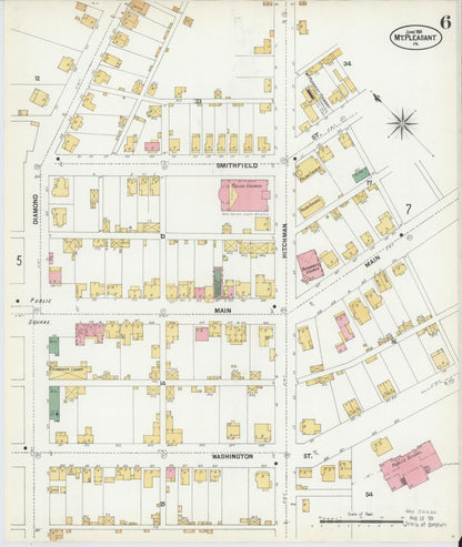 Sanborn Fire Insurance Map from Mount Pleasant, Westmoreland County, Pennsylvania (1901), Sheet #0006 - Complete Map Set gallery image, historic Sanborn map, vintage wall art, Pennsylvania Pennsylvania
