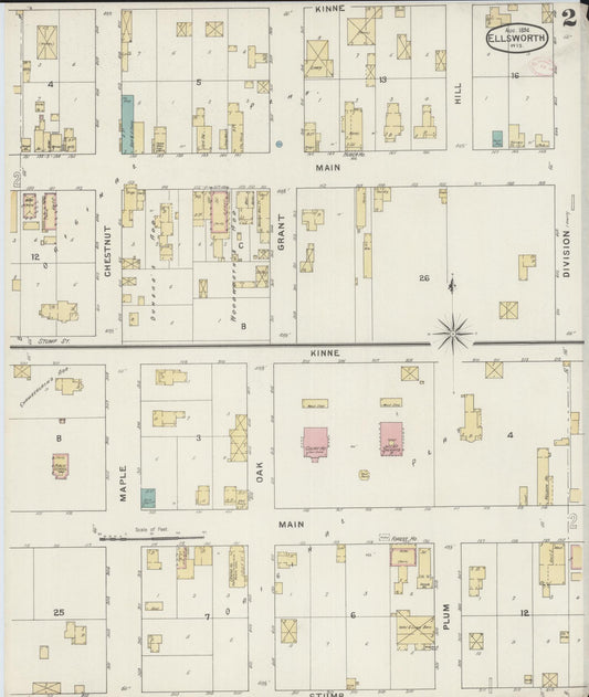 Sanborn Fire Insurance Map from Ellsworth, Pierce County, Wisconsin (1894), Sheet #0002 - Historic Sanborn Fire Insurance Map Print, vintage old map wall art, antique decor, genealogy gift, Wisconsin Wisconsin map
