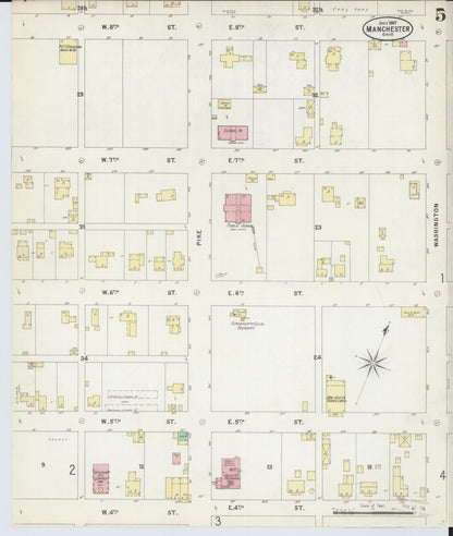 Sanborn Fire Insurance Map from Manchester, Adams County, Ohio (1897), Sheet #0005 - Historic Sanborn Fire Insurance Map Print, vintage old map wall art, antique decor, genealogy gift, Ohio Ohio map